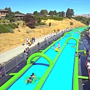 1000 ft slip n slide inflatable slide the city	